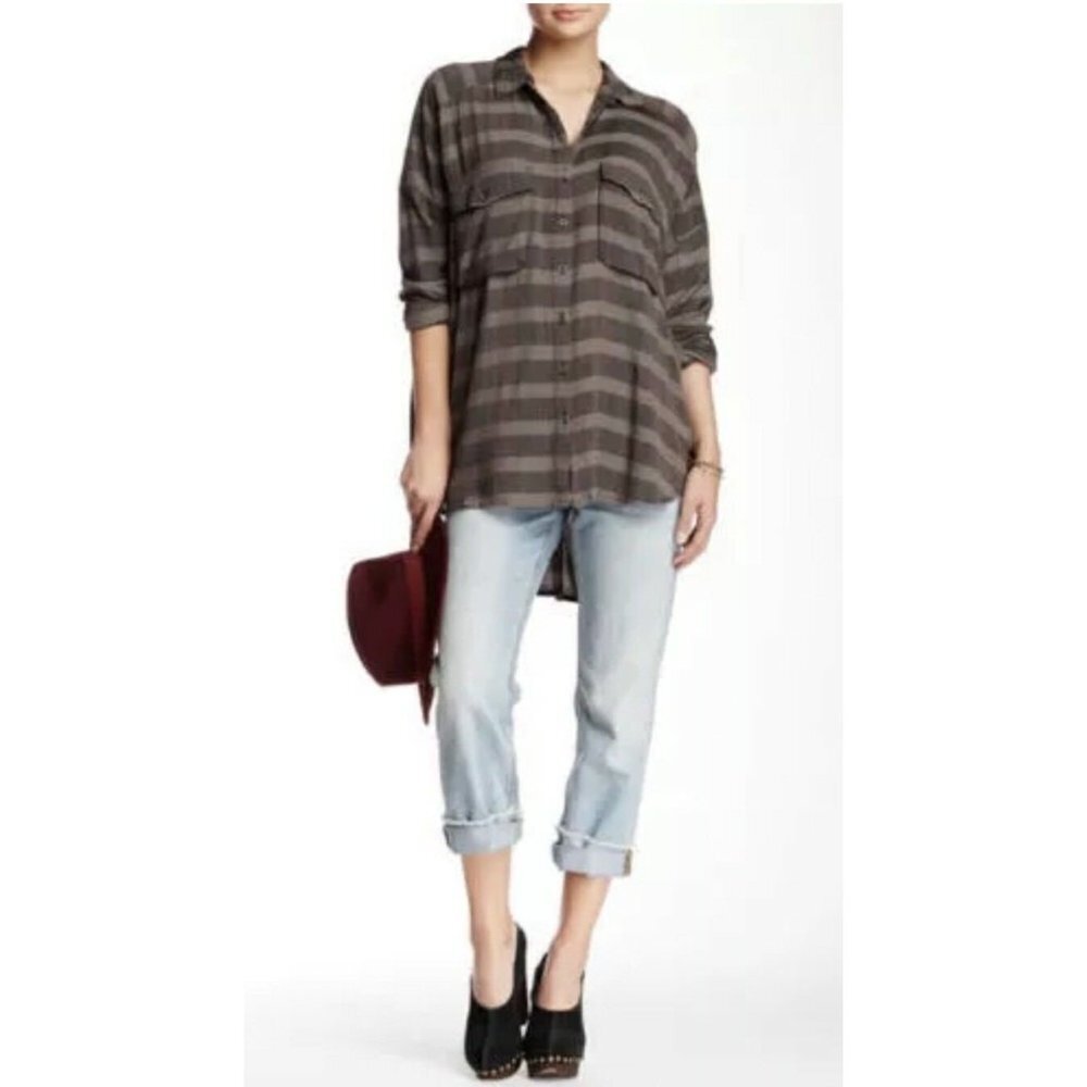 Free People Fawn Over You Button Down Plaid